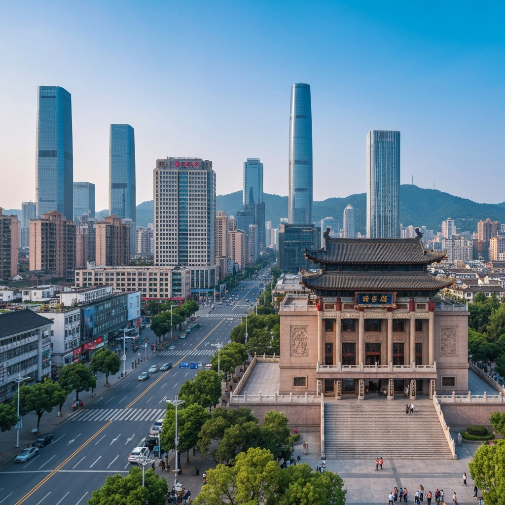 Chengdu skyline from above