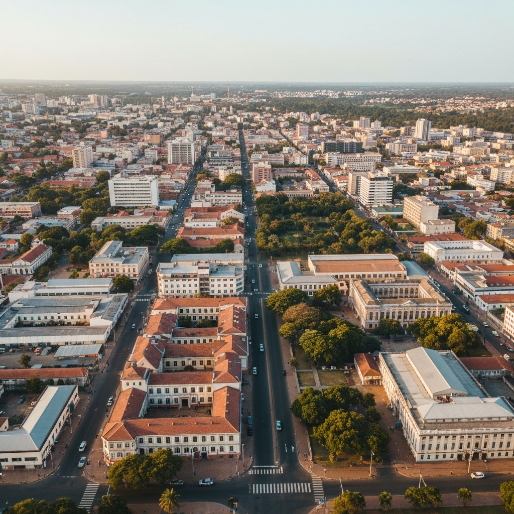 Aerial view of Maputo coastline