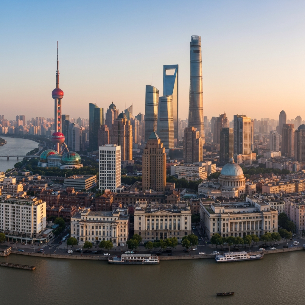 Private Jet over Shanghai