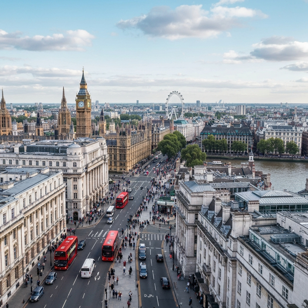 London skyline for private jet arrivals