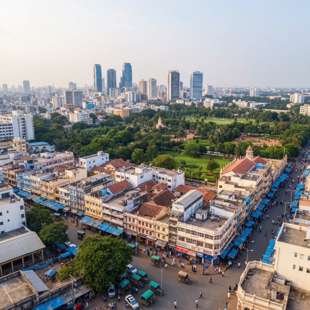 Bangalore skyline at dusk