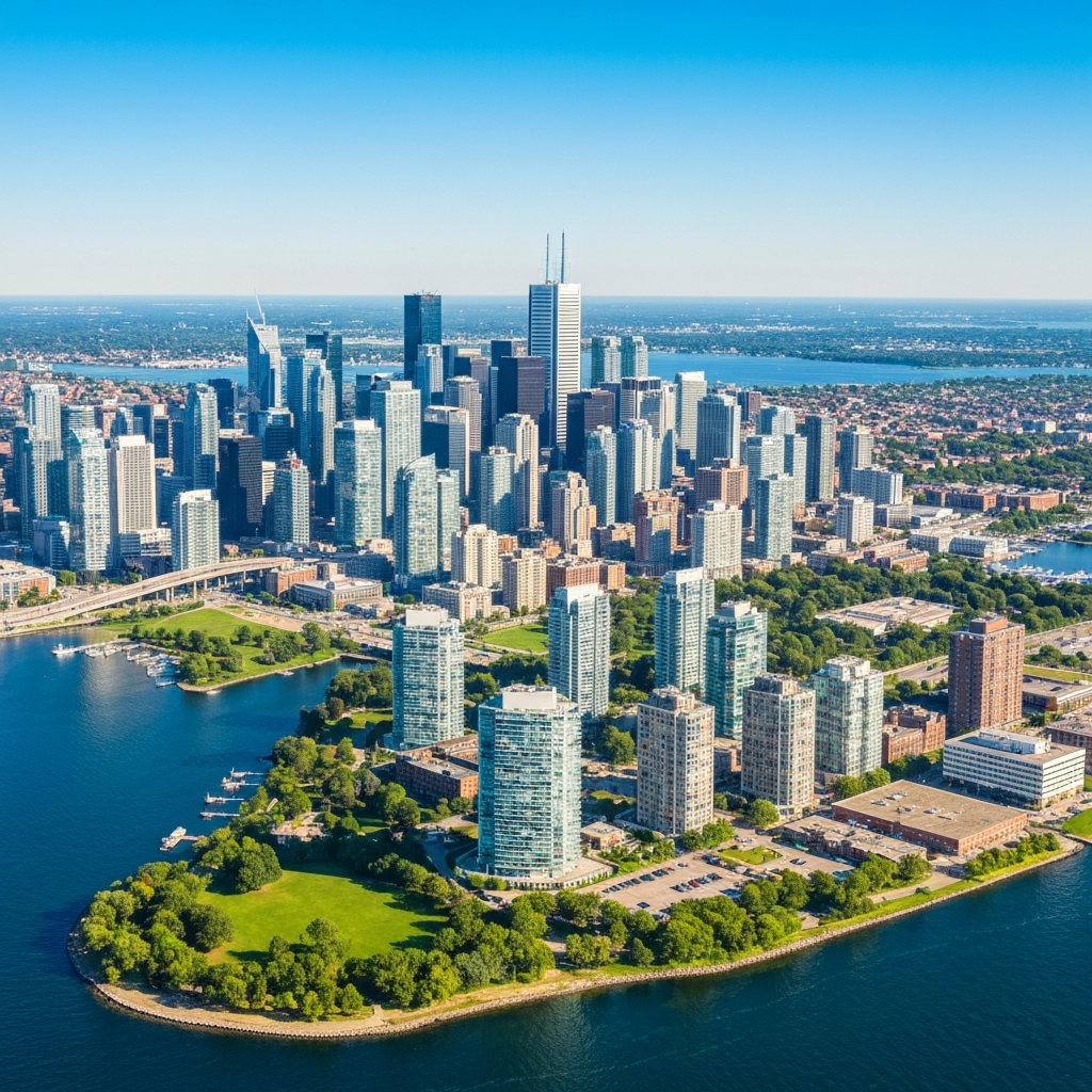 Toronto skyline from the air