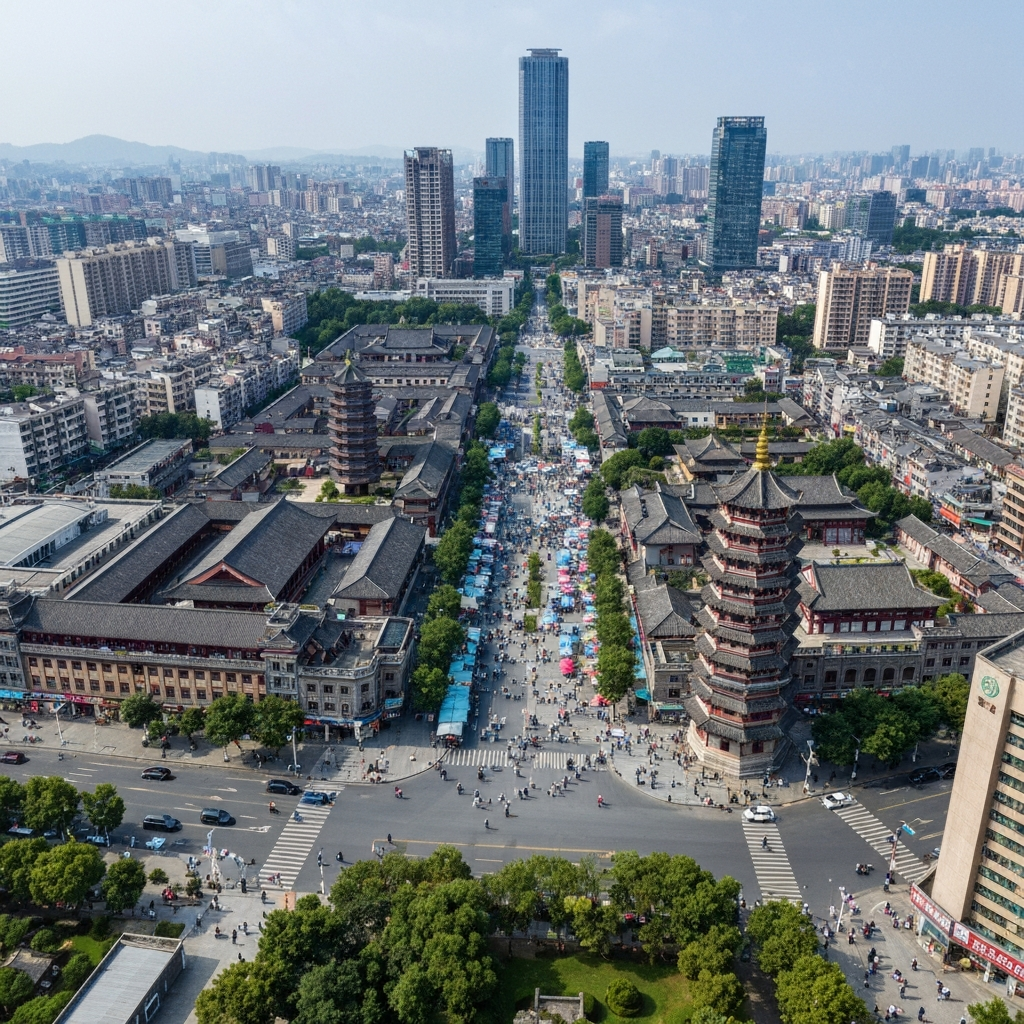 Linfen city aerial