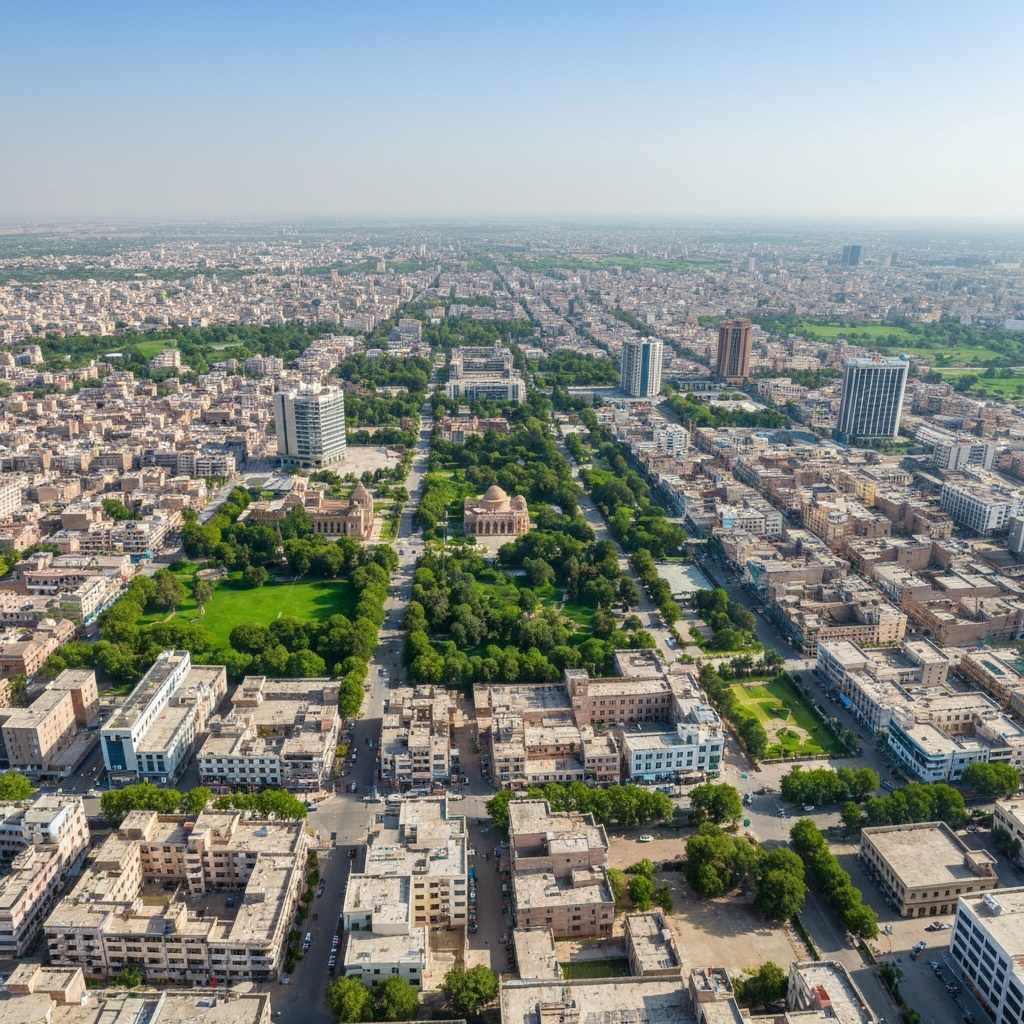 Faisalabad skyline view