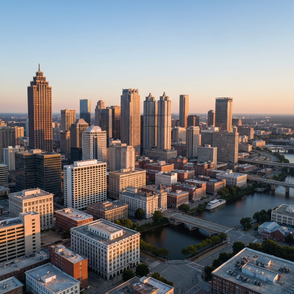 Aerial view of Atlanta skyline