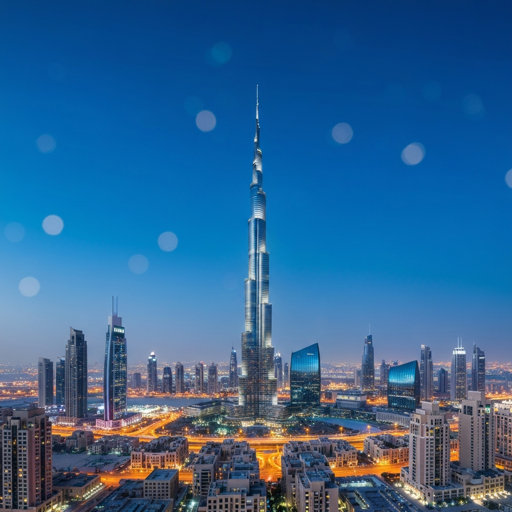 Dubai skyline at night