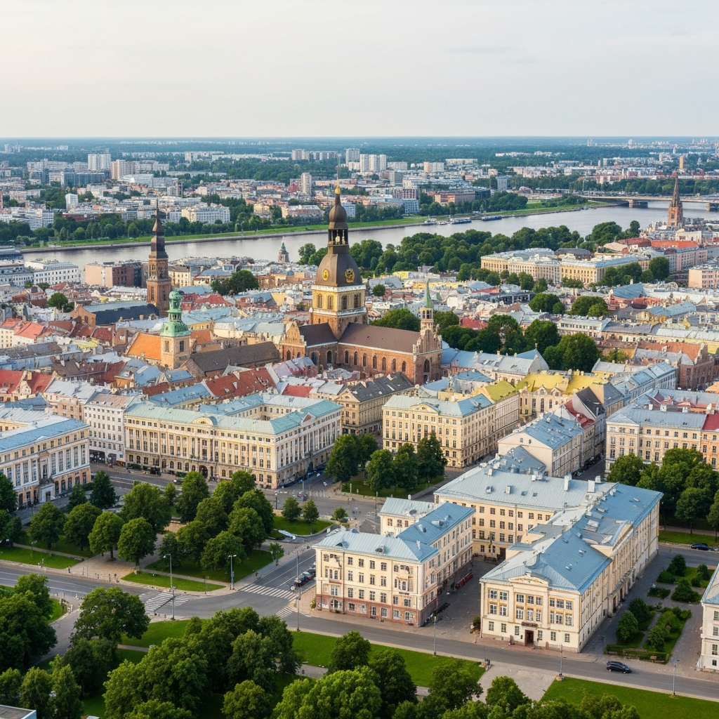 Riga Old Town aerial