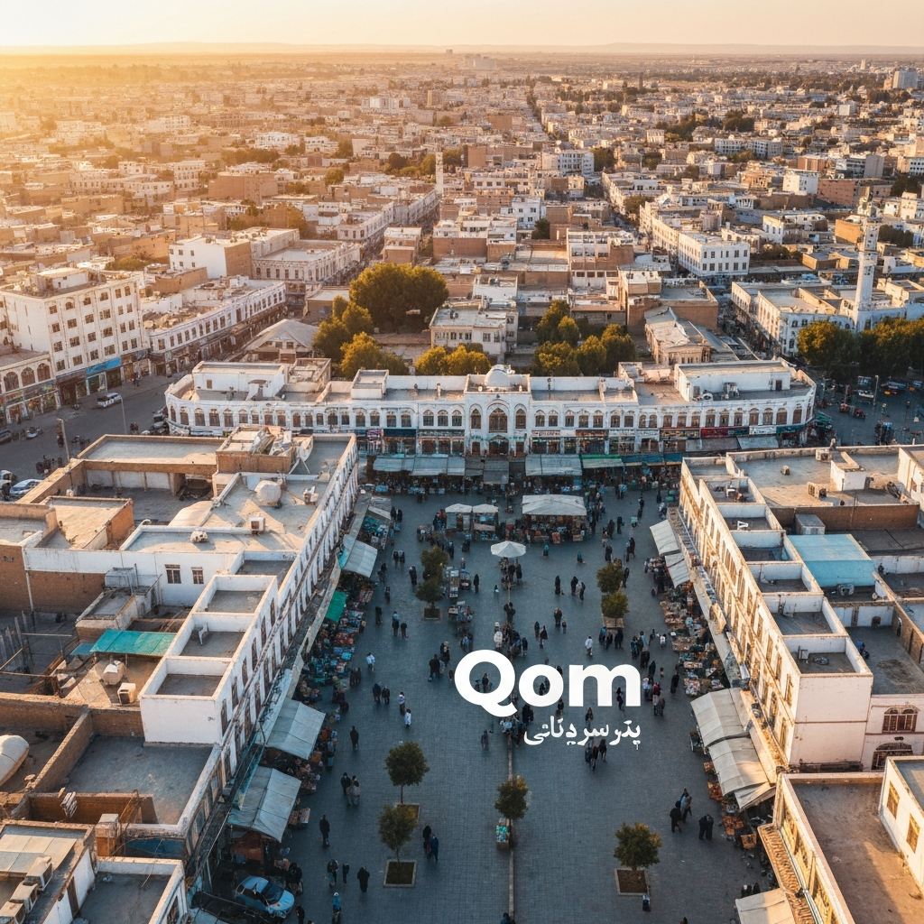 Private jet over Karaj and Qom
