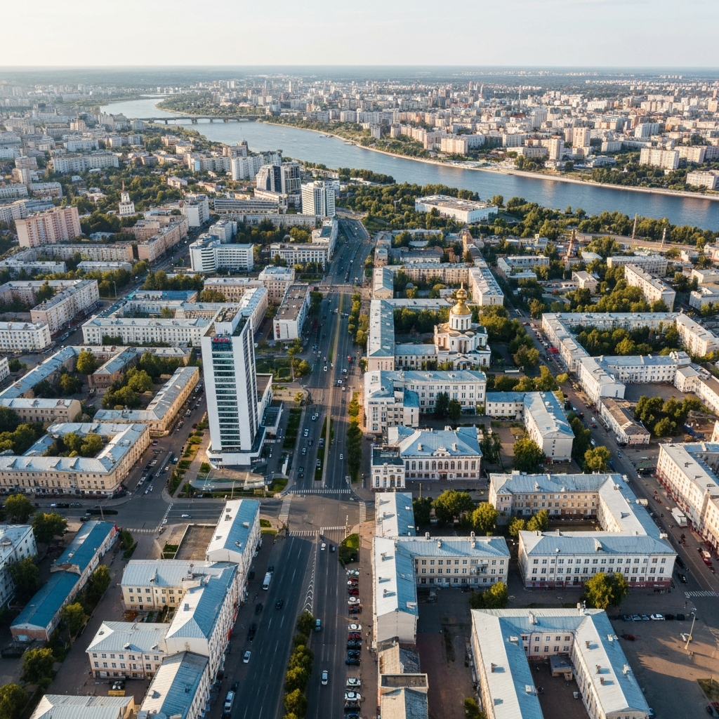 Samara skyline and river view