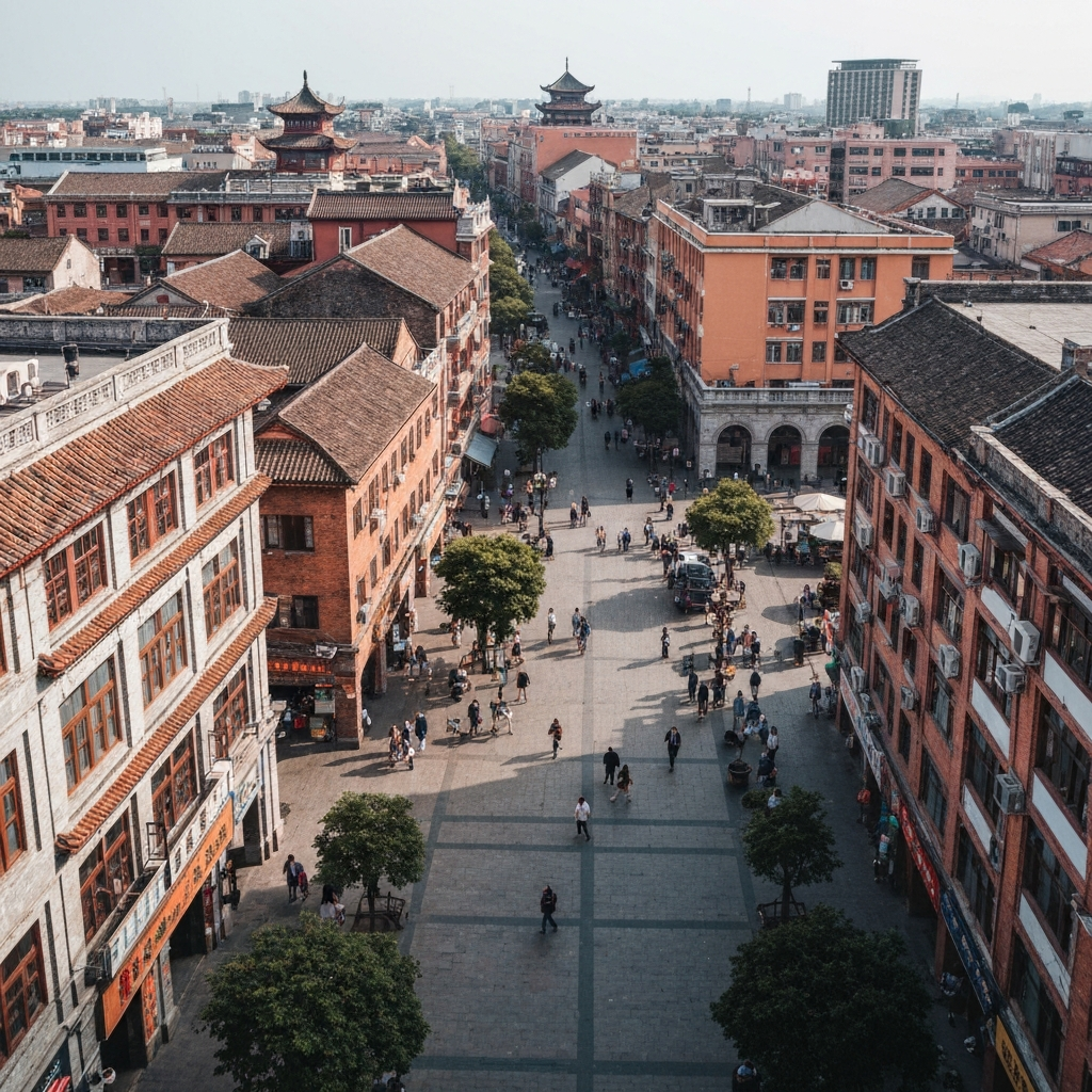 Private jet over Fuzhou and Putian