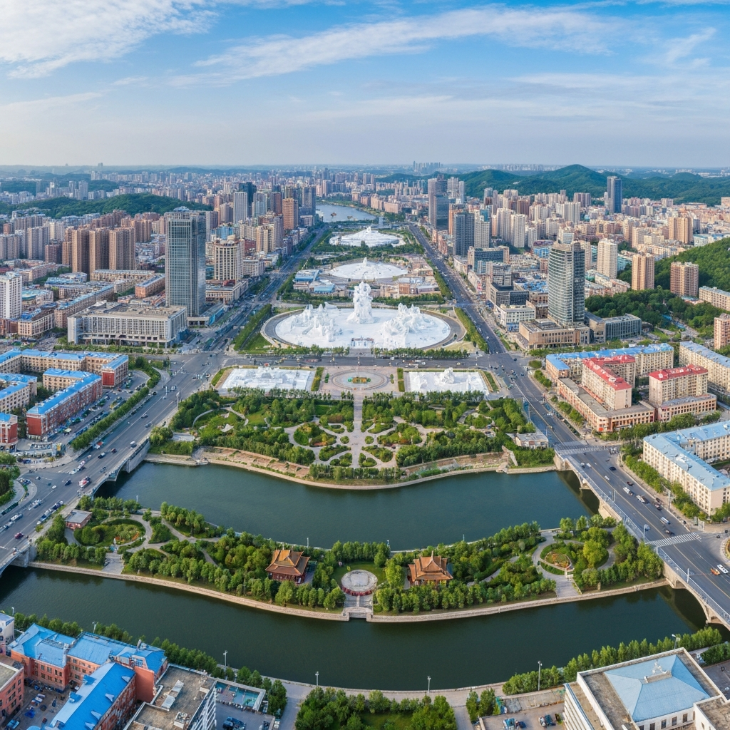 Harbin city aerial