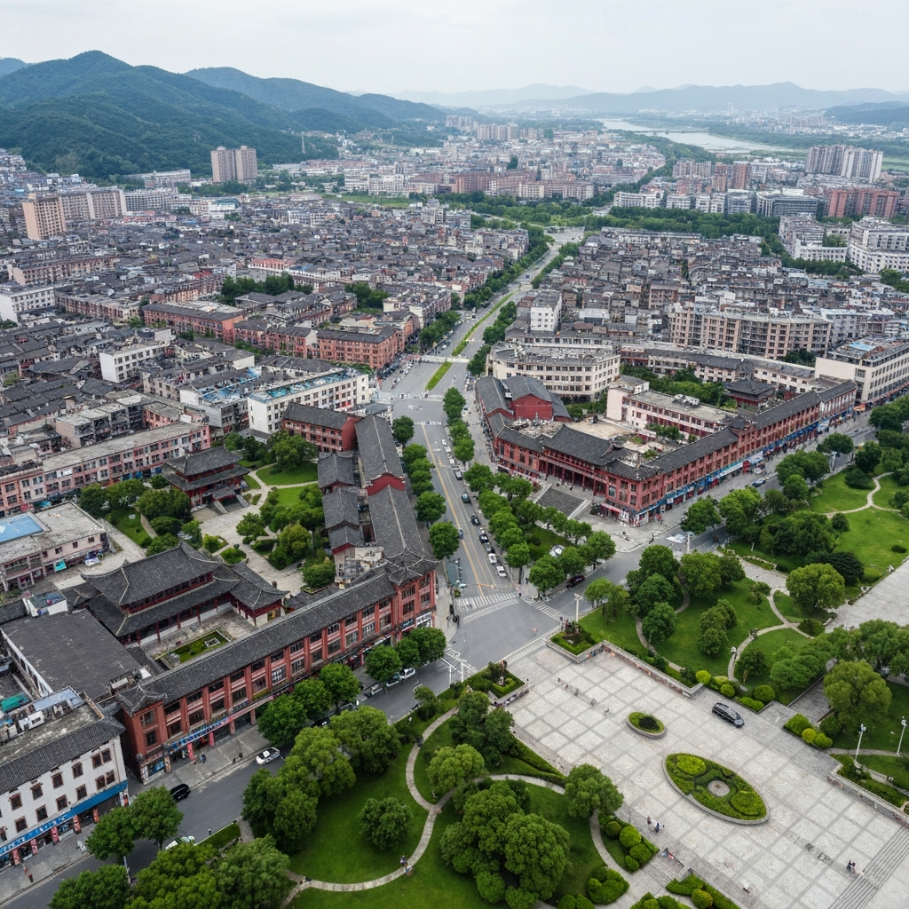 Aerial view of Xiangtan