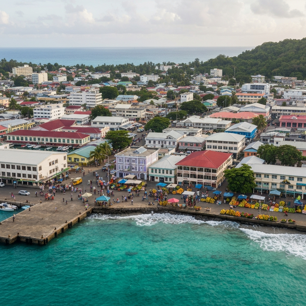 Aerial view Port-Vila