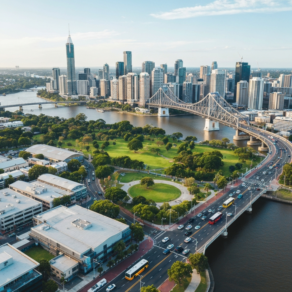 Private Jet Over Brisbane