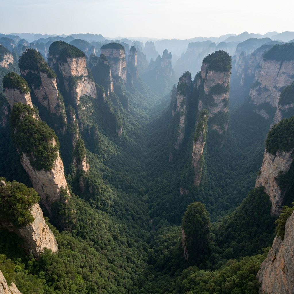 Aerial view of Zhangjiajie National Forest Park