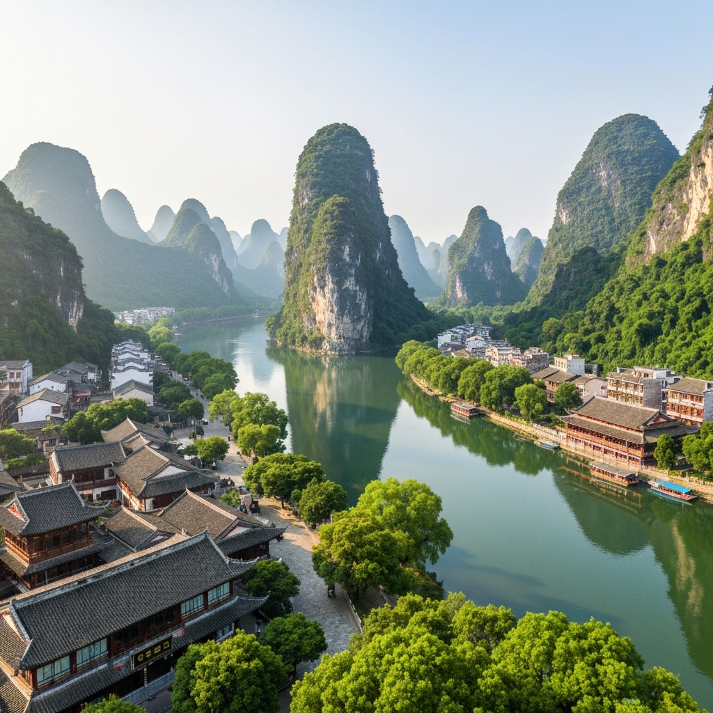 Guilin Li River Mountain View