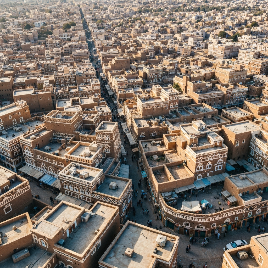 Sanaa Old City aerial