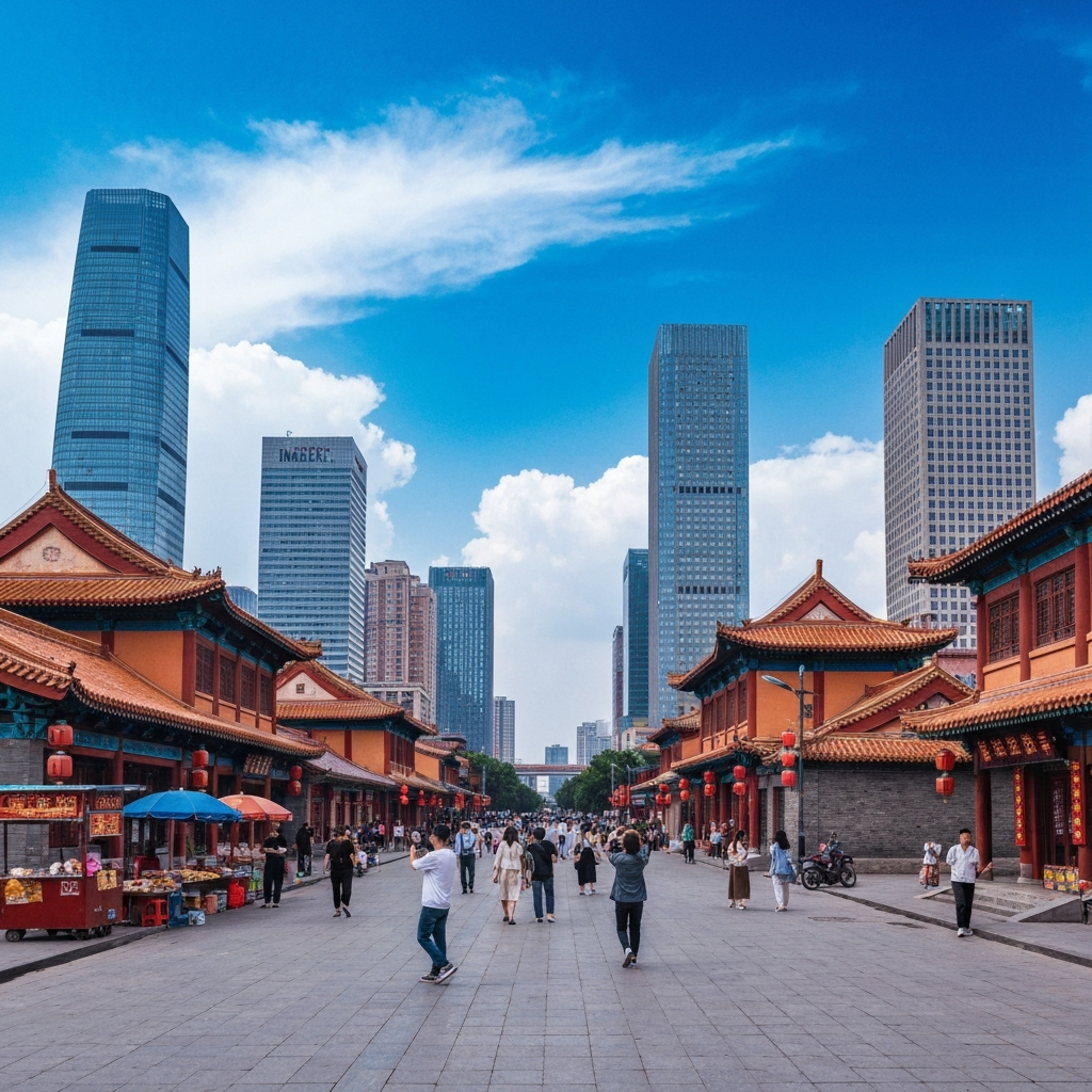 View of the cityscape en-route to Beijing
