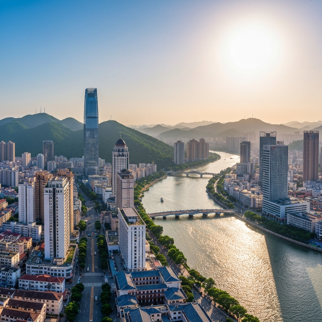Aerial View Xiamen Arrival