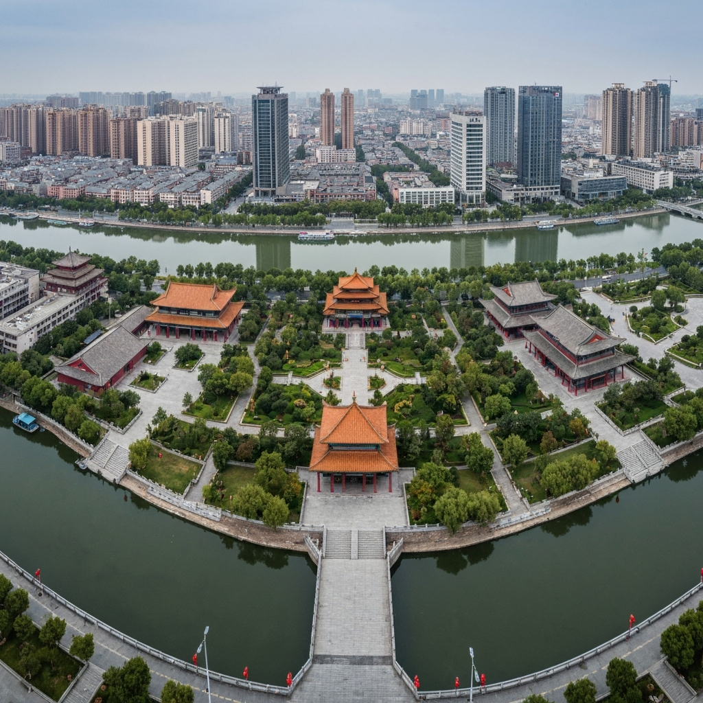 Jinan cityscape aerial