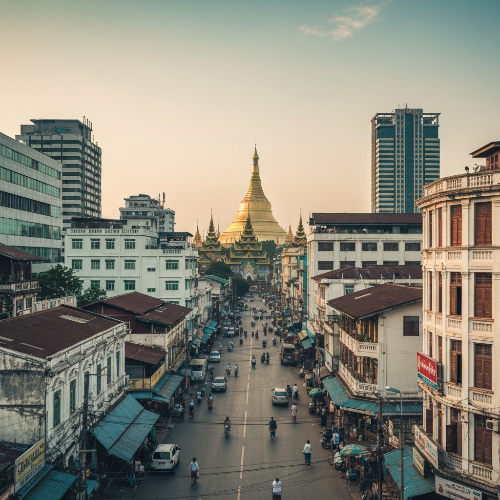 Shwedagon Pagoda from above