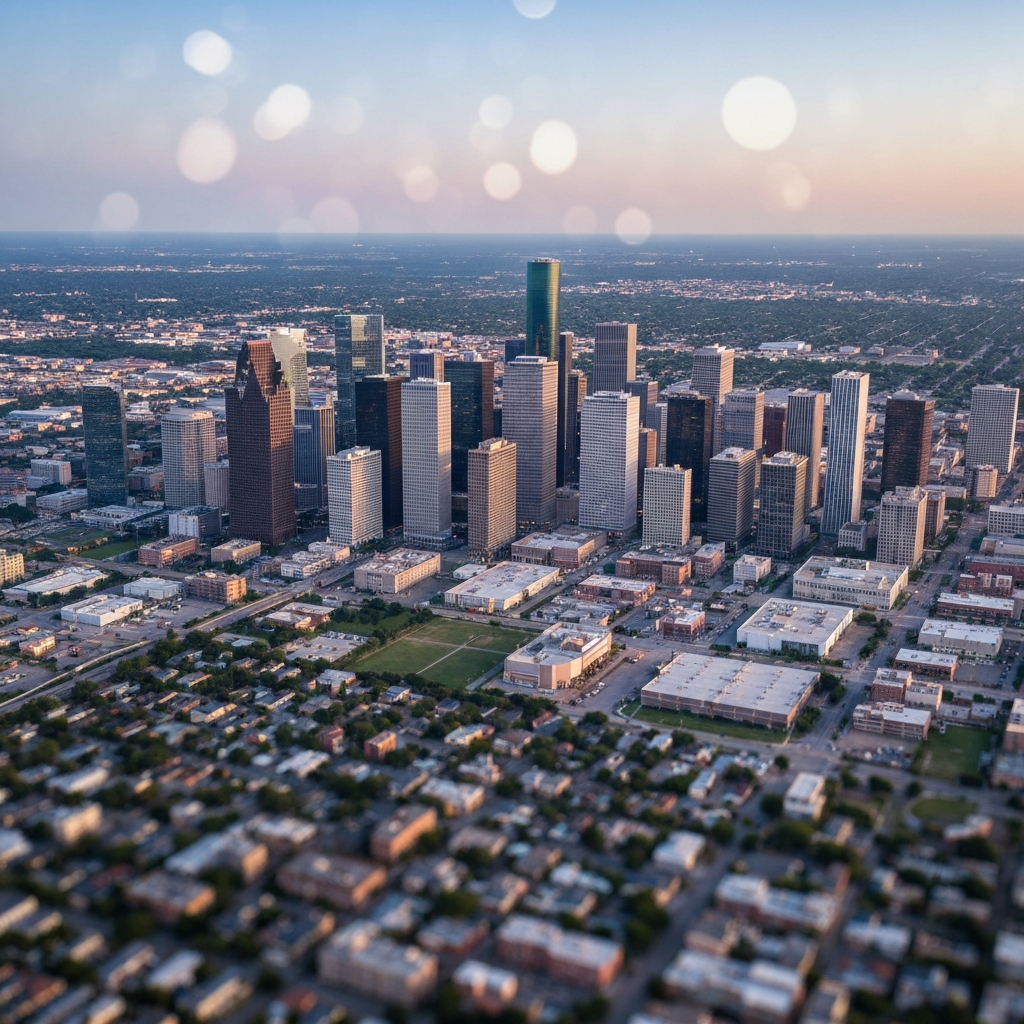 Houston Skyline Private Jet