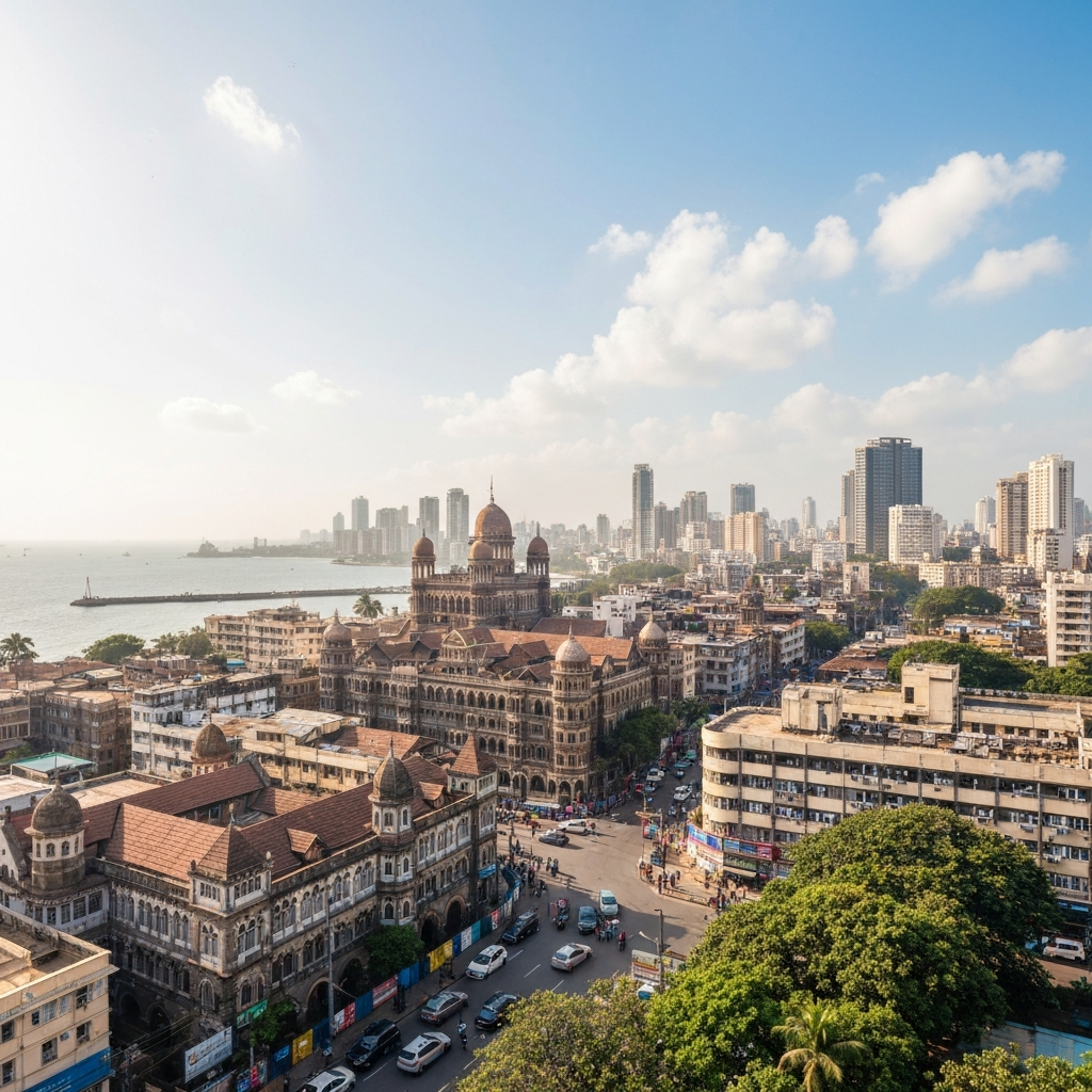 Mumbai skyline arrival