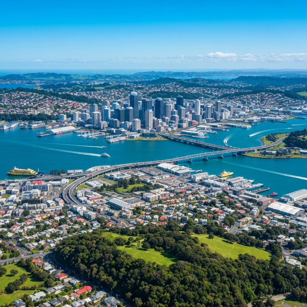 Auckland city from the air