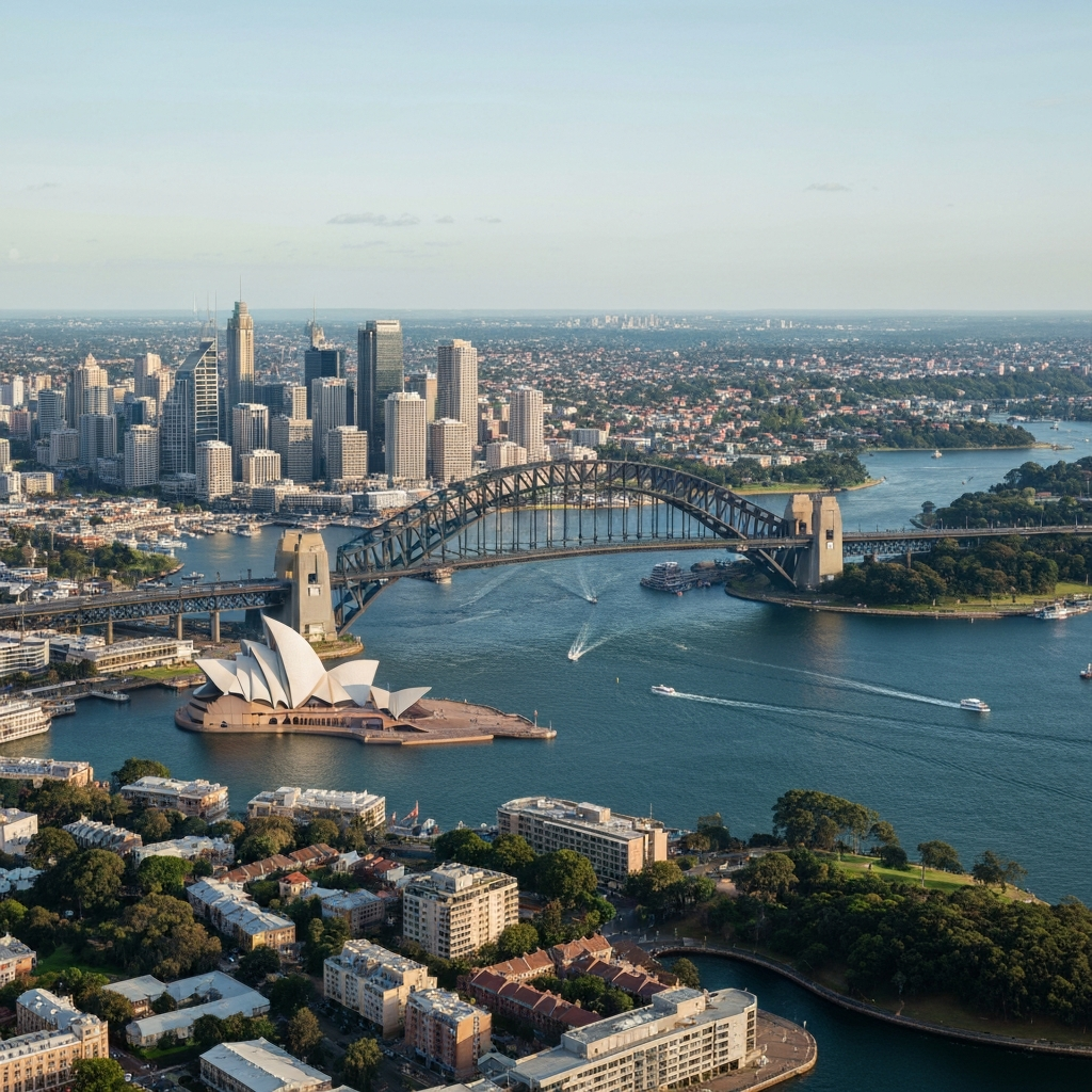 Sydney skyline aerial