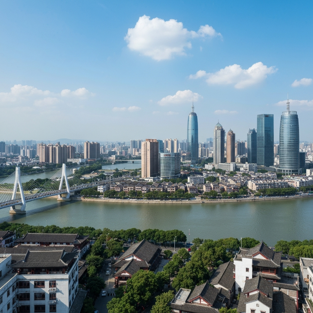 View from private jet over southeastern China