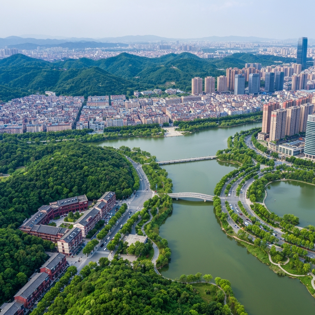 Aerial view of Hefei