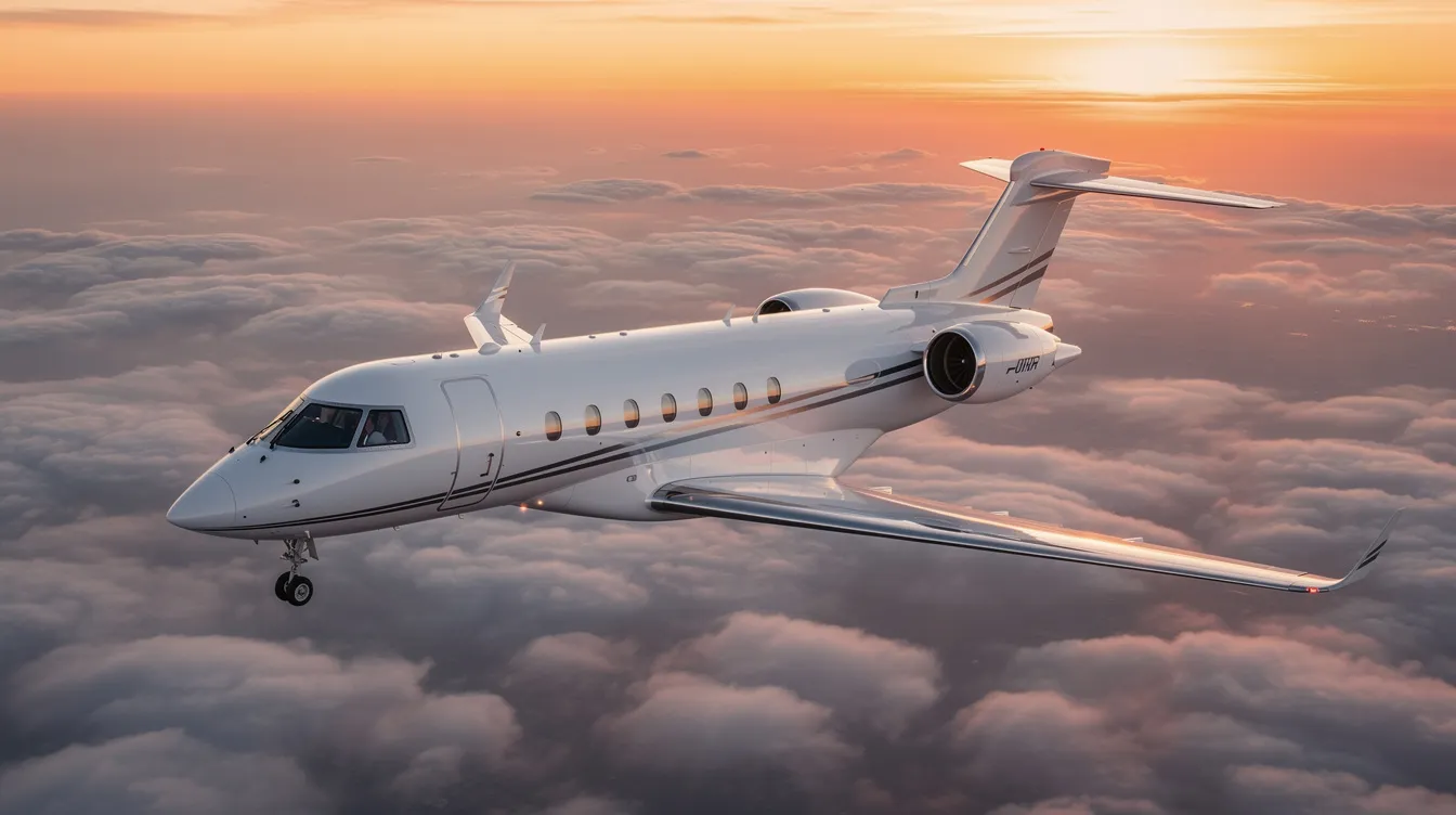 The image depicts a sleek Beechcraft Premier 1A, a light jet designed for business travel, showcasing its elegant exterior and compact size suitable for a single pilot operation. With powerful engines and a cabin that accommodates up to four passengers, this aircraft exemplifies performance and luxury in the light jet category.