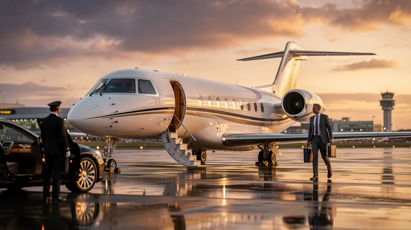 The image showcases a sleek Piper Aerostar private jet, known for its exceptional speed and high-performance capabilities. This aerostar aircraft features a pressurized cabin and retractable landing gear, highlighting its advanced design and fuel efficiency.