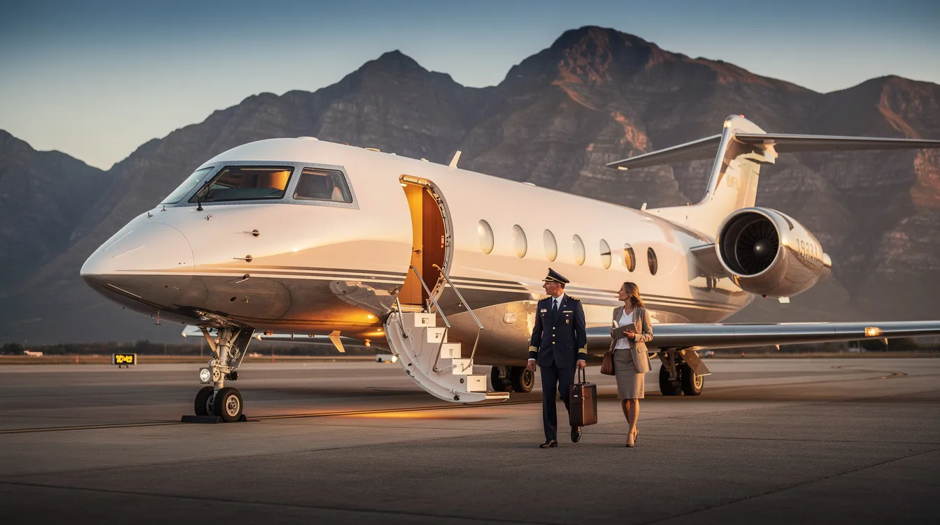 The image depicts a luxurious private jet, showcasing a spacious cabin designed for comfort and elegance, reflecting the high standards of executive jet management. This aircraft, possibly a Bombardier Challenger or Citation Sovereign, symbolizes the quality of life and flexible schedules enjoyed by netjets pilots, highlighting their unique career destination compared to commercial airlines.