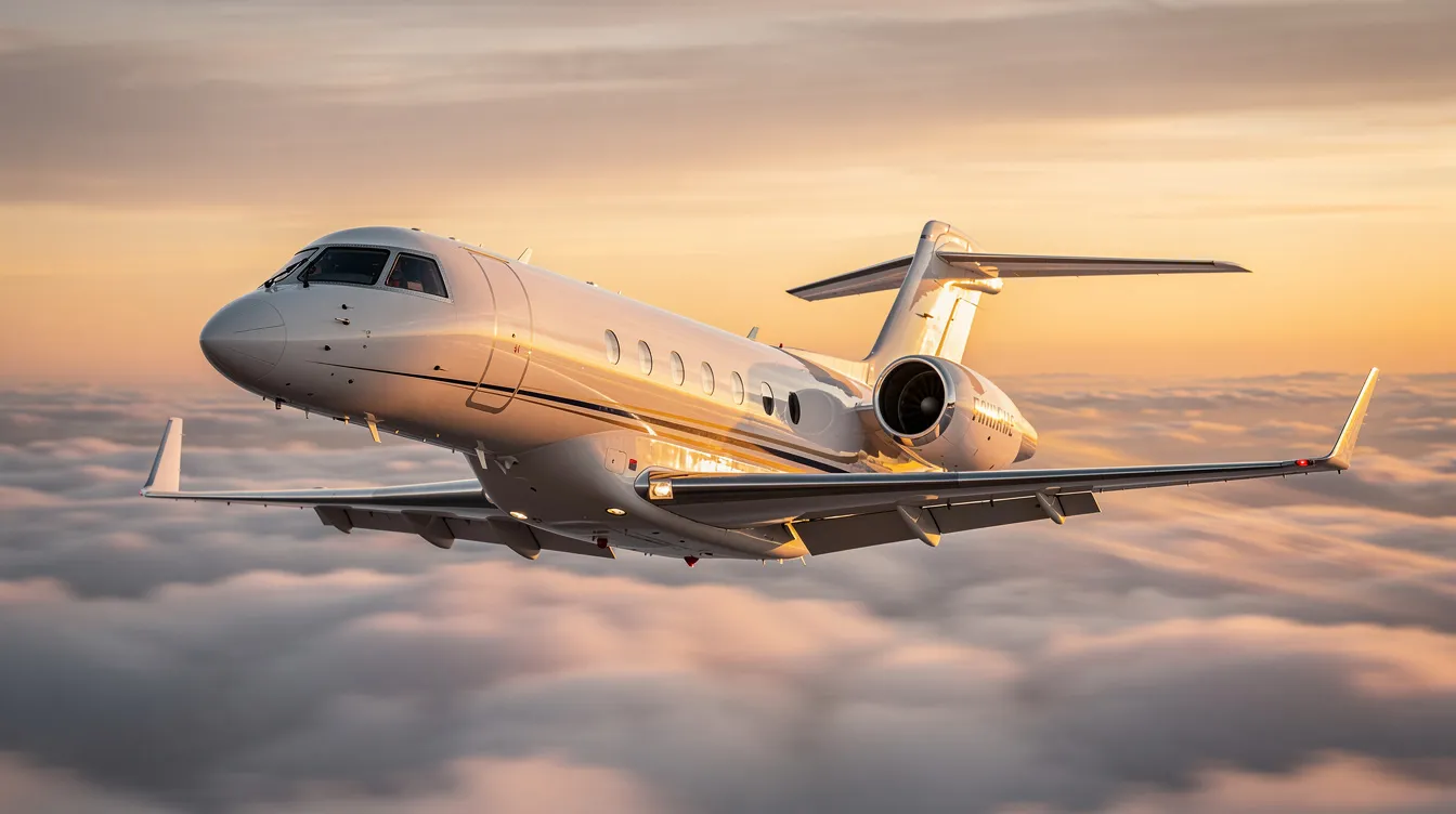 The image showcases a luxurious private jet kitchen, featuring fully functioning ovens and gourmet meal preparation areas designed for in-flight dining experiences. Elegant cloths and fine china are set up for private jet passengers, emphasizing the meticulous attention to detail in private jet catering and menu options.
