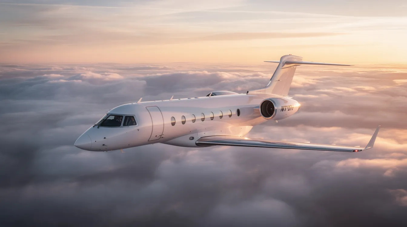 The image showcases a sleek Bombardier Dash 8 Q400 private jet on the runway, highlighting its impressive wing span and fuselage design. The aircraft is equipped with advanced features for safety and performance, making it suitable for both passenger and cargo operations.