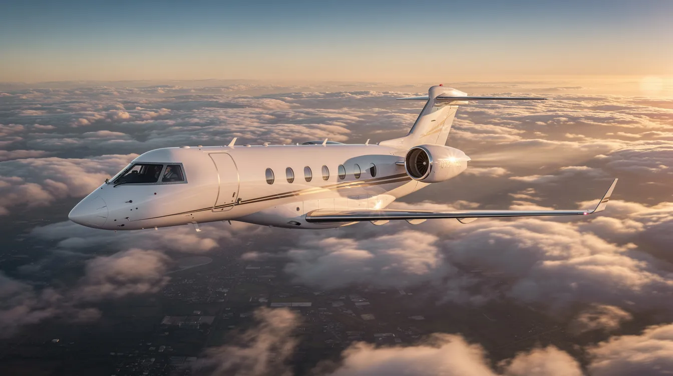 The image depicts a luxurious private jet parked on a runway, symbolizing exclusive travel options. It emphasizes the importance of trip insurance to protect against unforeseen events, such as trip cancellations and medical emergencies, ensuring a stress-free journey.