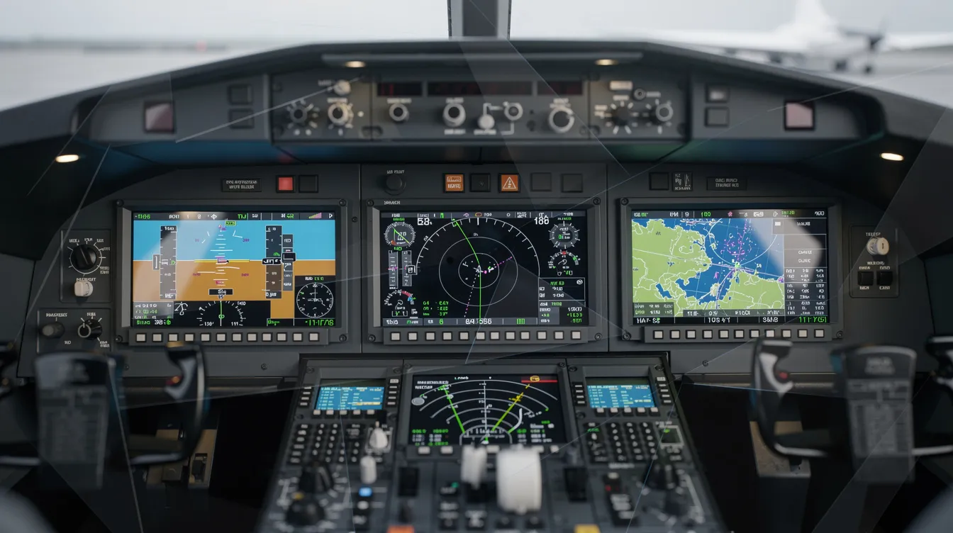 The image shows a close-up view of a modern glass-panel cockpit featuring advanced digital flight instruments and multifunction displays, typical of a Cessna aircraft. The sleek design emphasizes the high-tech capabilities available for pilots to explore and select various flight parameters.