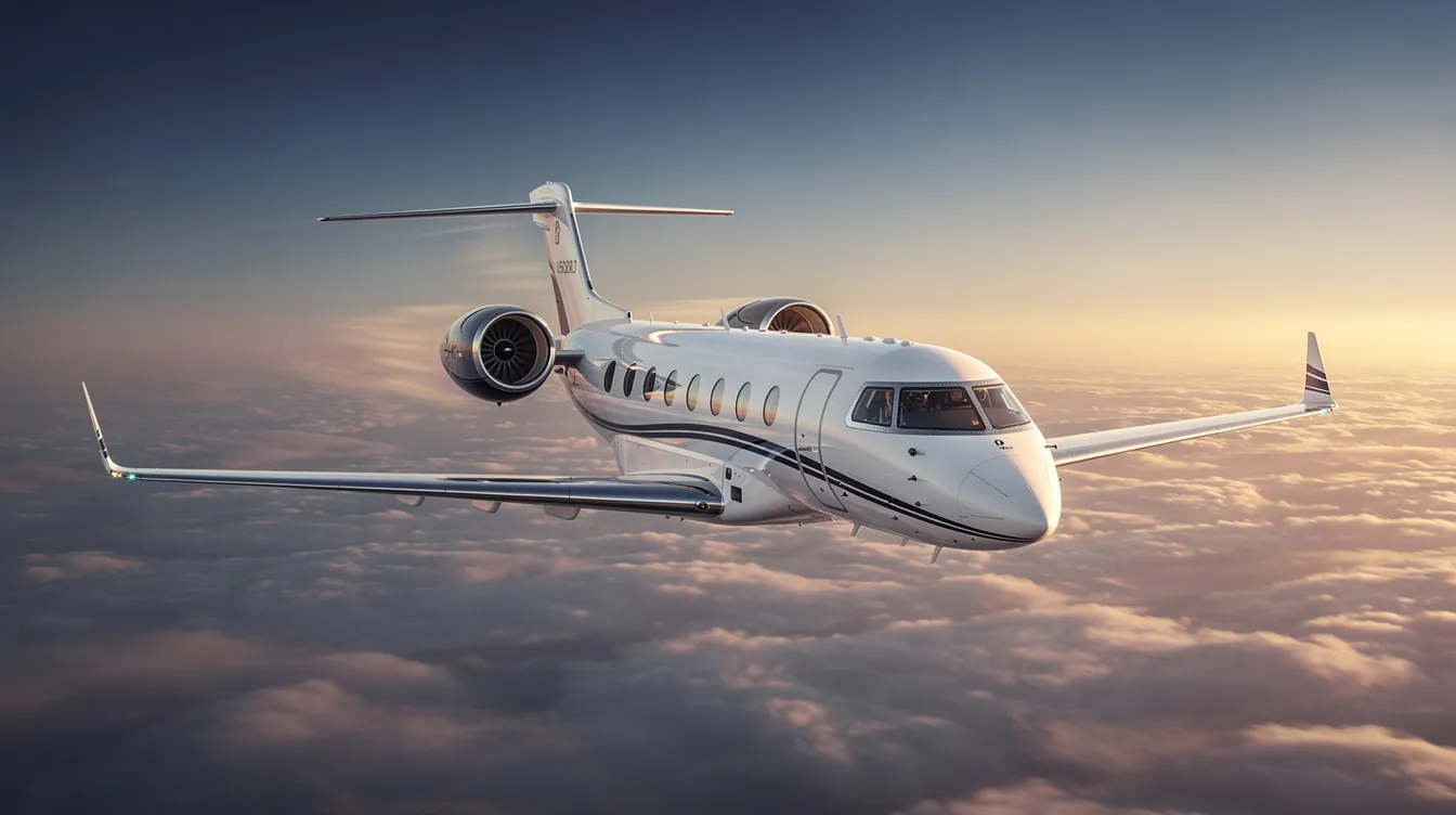 A sleek private jet is seen parked at an airport, ready for its next flight, showcasing the luxury and efficiency of flight operations. The aircraft represents ValueJet, known for its international flights and a range of services, connecting customers to various destinations around the world.
