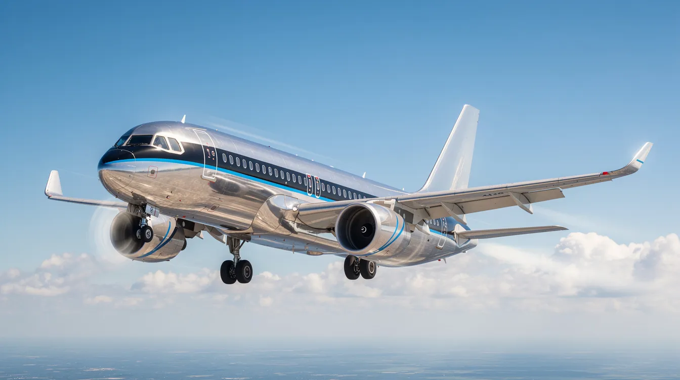 The image features a sleek airplane soaring through a clear blue sky, symbolizing the excitement of flying with Southwest Airlines. It represents various travel options, including round trip flights and vacation packages, inviting passengers to explore new destinations like Las Vegas and San Diego.