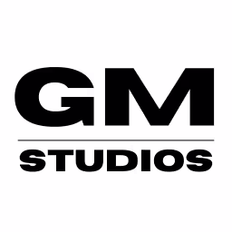 A logo of GM STUDIOS