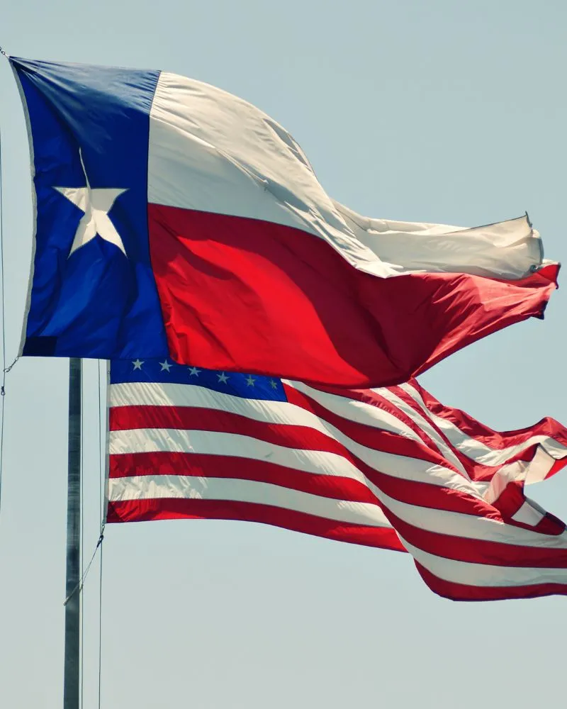 Flag of Texas & U.S.
