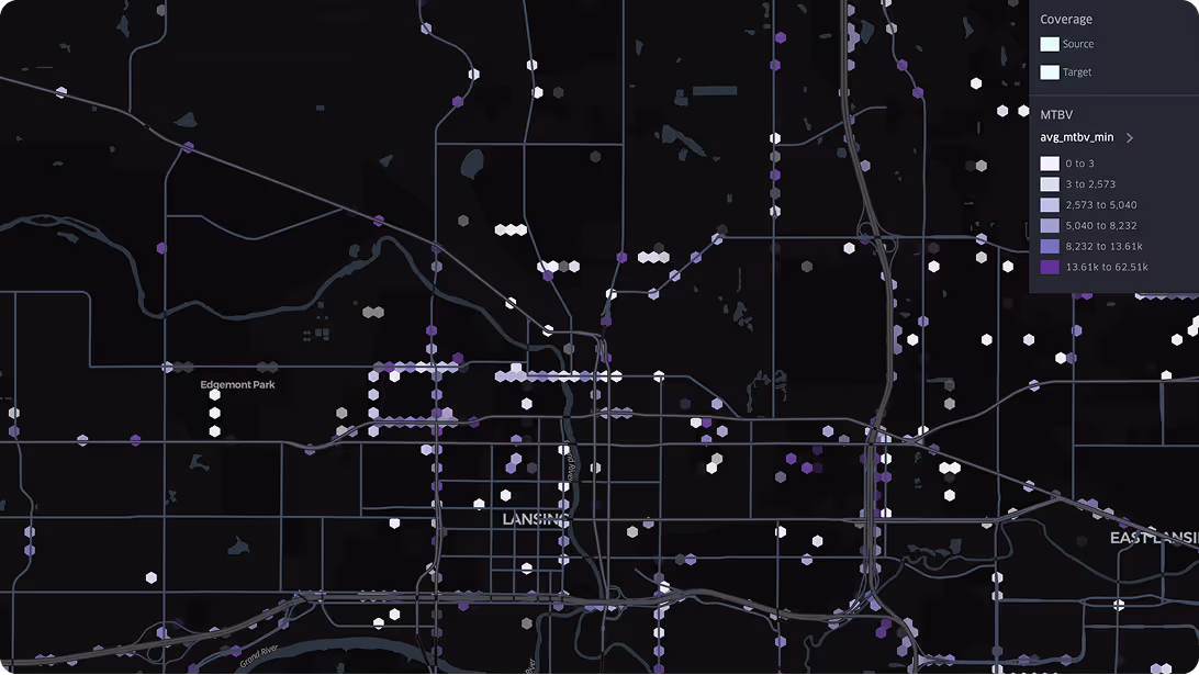 living heat map of cities