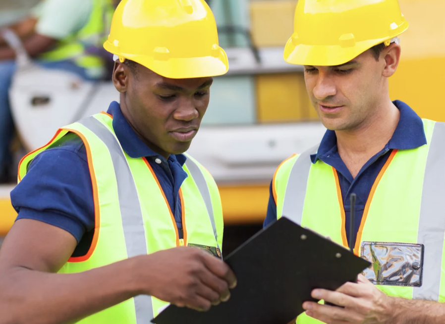 workers in protective clothing
