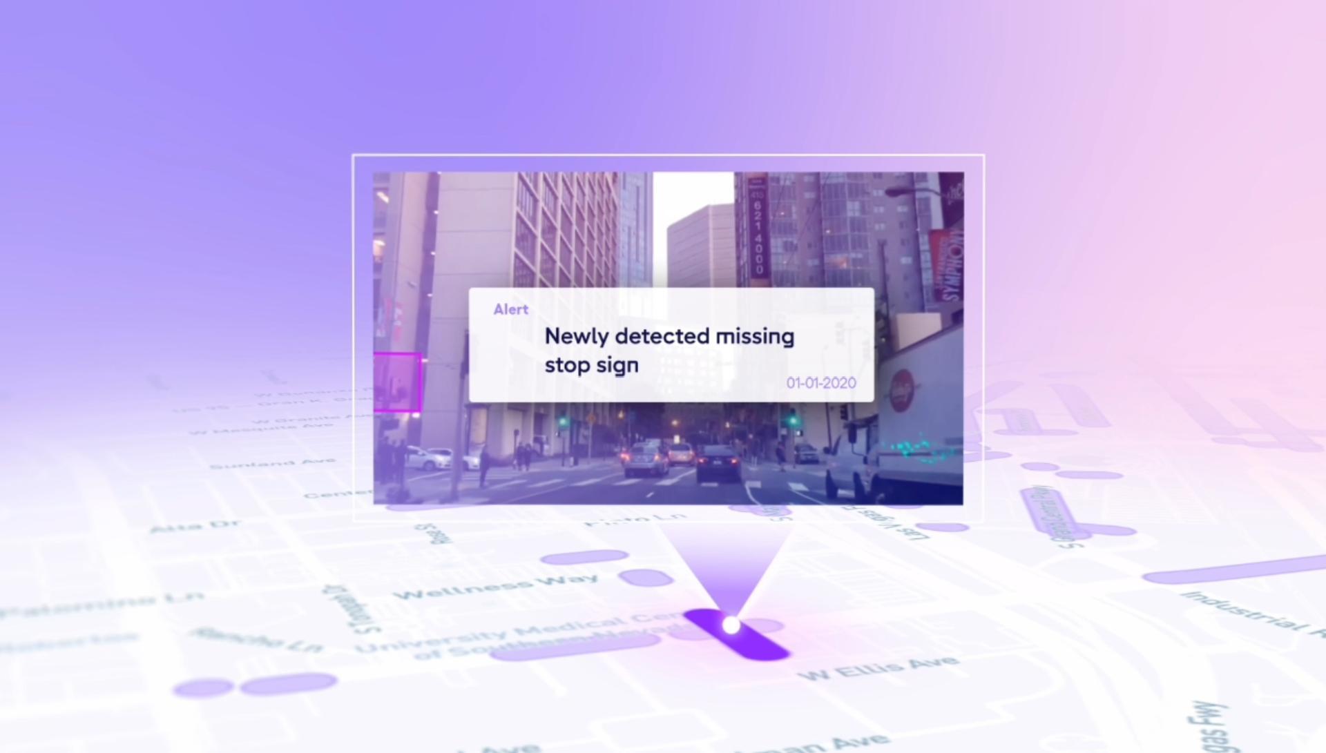 Alert of missing sign on a map