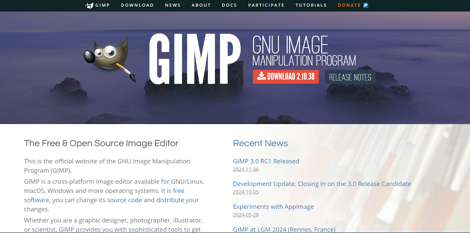 User Interface of GIMP