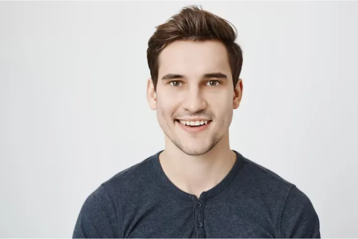 a man smiling 