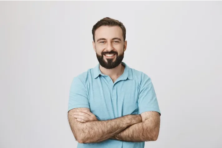 a man smiling 