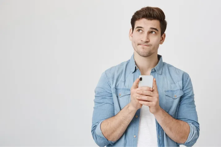 a man with phone