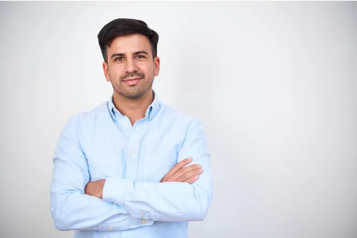 a man smiling 